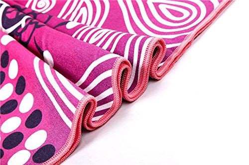 Yoga Towel - Fremous Non Slip Yoga Mats with Corner Pocket Design(72"x25")- Skidless Microfiber Bikram Hot Yoga Towel - Perfect For Hot Yoga, Fitness , Pilates, Sport&Outdoors (flower)