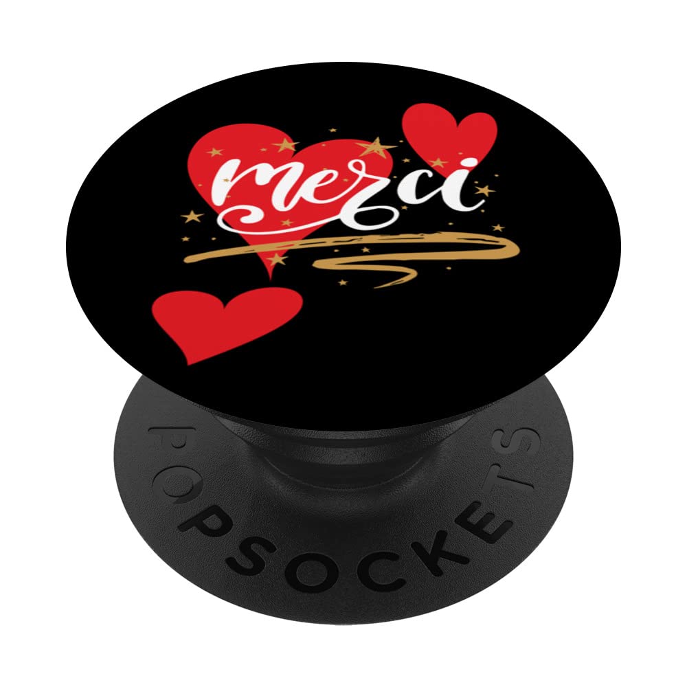 Merci French Souvenir Paris France Parisian Home PopSockets Swappable PopGrip
