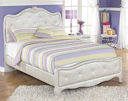 Kids Full Upholstered Bed in Silver
