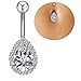Body Jewelry/Navel Rings/Belly Piercing Titanium Steel Zircon Teardrop Unique Design Punk Style Tassels Bikini 1pc (Silver)
