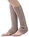 Dimore Women's leg warmers Boot Cuff Knit Boot Cuffsocks Mid Calf knitted Dance Button Cable Knit Boot Cuff Biege