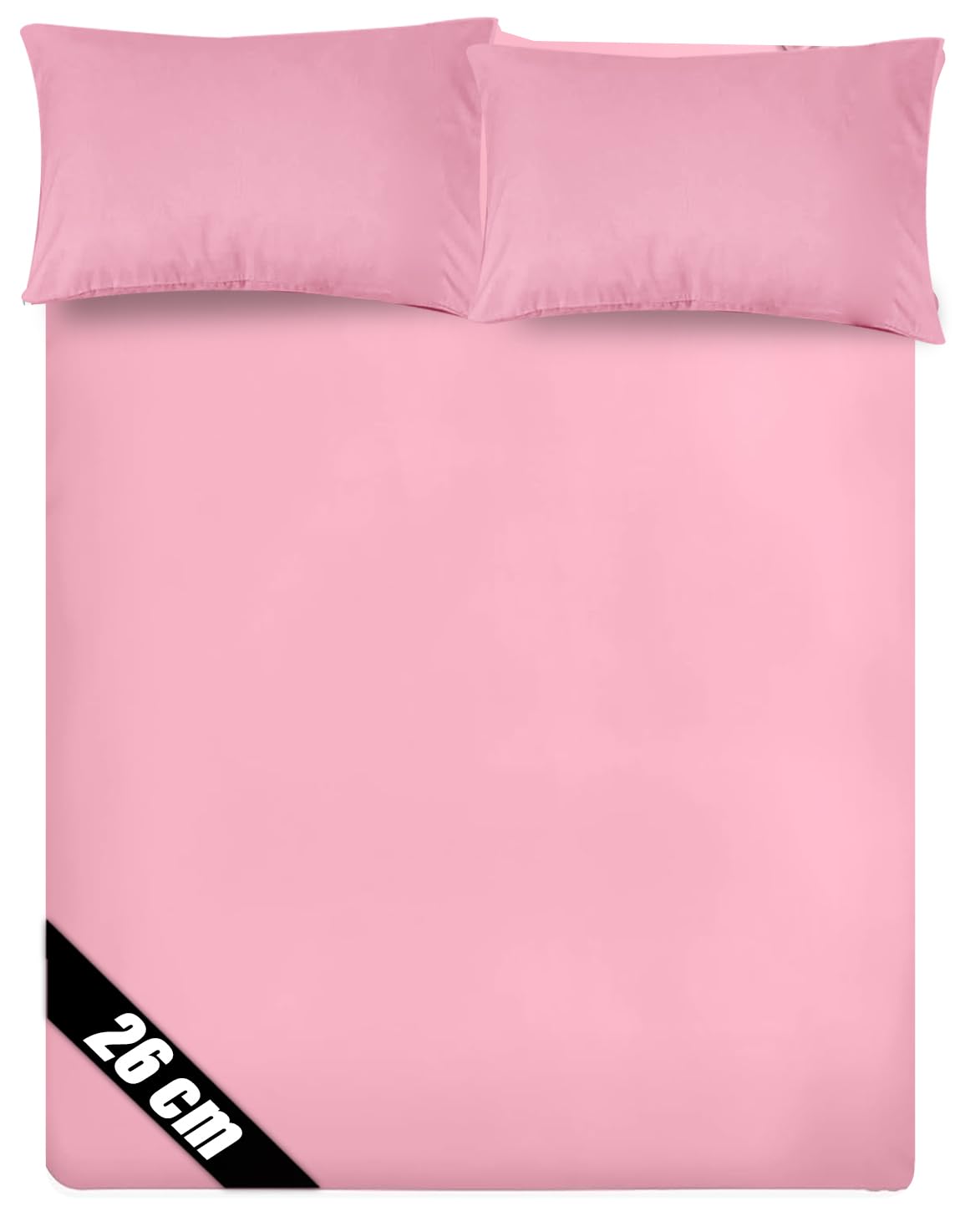 Sunshine Comforts Microfiber Fitted Sheets Super King Size Breathable, Anti Wrinkle 26cm Deep Pocket Bed Sheets Pink Bedding & Linen 183 X 200 CM Super King Fitted Sheet — image 1