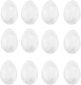 TRIXES Pack of 12 Foam Craft Polystyrene Eggs 8cm White Decor DIY view 7