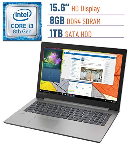 Premium Lenovo IdeaPad 330 15.6″ HD LED Laptop PC, Intel Dual Core i3-8130U 2.2GHz, 8GB DDR4, 1TB HDD, 802.11ac WiFi, Bluetooth, HDMI, Intel UHD Graphics 620, Webcam, Windows 10 – Platinum Gray