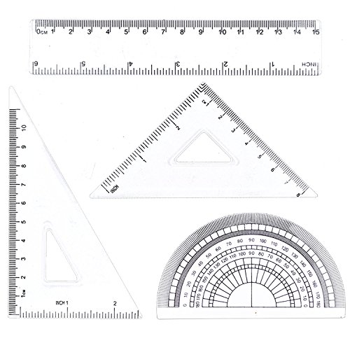 image for BronaGrand Student Drawing Compass Math Geometry Tools and 4 Pieces Ru