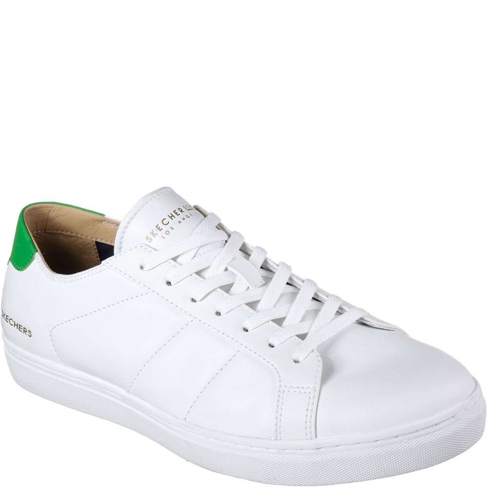 skechers mens white tennis shoes