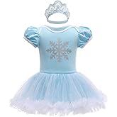 Dressy Daisy Infant Baby Girl Princess Dress Costume Romper Tulle Tutu Fancy Birthday Halloween Bodysuit Outfit with Headband