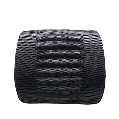 LOCEN Relief Lumbar Muscles Cushion Lower Back Pain Comfort Support Pillow - Perfect for Car Office Chair Home Sofa (Black)