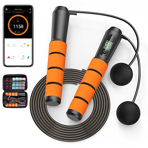 Smart Jump Rope With LED Display And Jump Counter Weighted Cordless Design For Home Gym And Hiit Adjustable Steel Wire For Fitness Tracks Jumps Calories And Time For Men Women And P 116887130