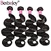 Bestsojoy Peruvian Virgin Hair 4 Bundles Body Wave 10A Unprocessed Peruvian Body Wave Hair Weft 100% Human Hair Weave Extensions (18 20 22 24)