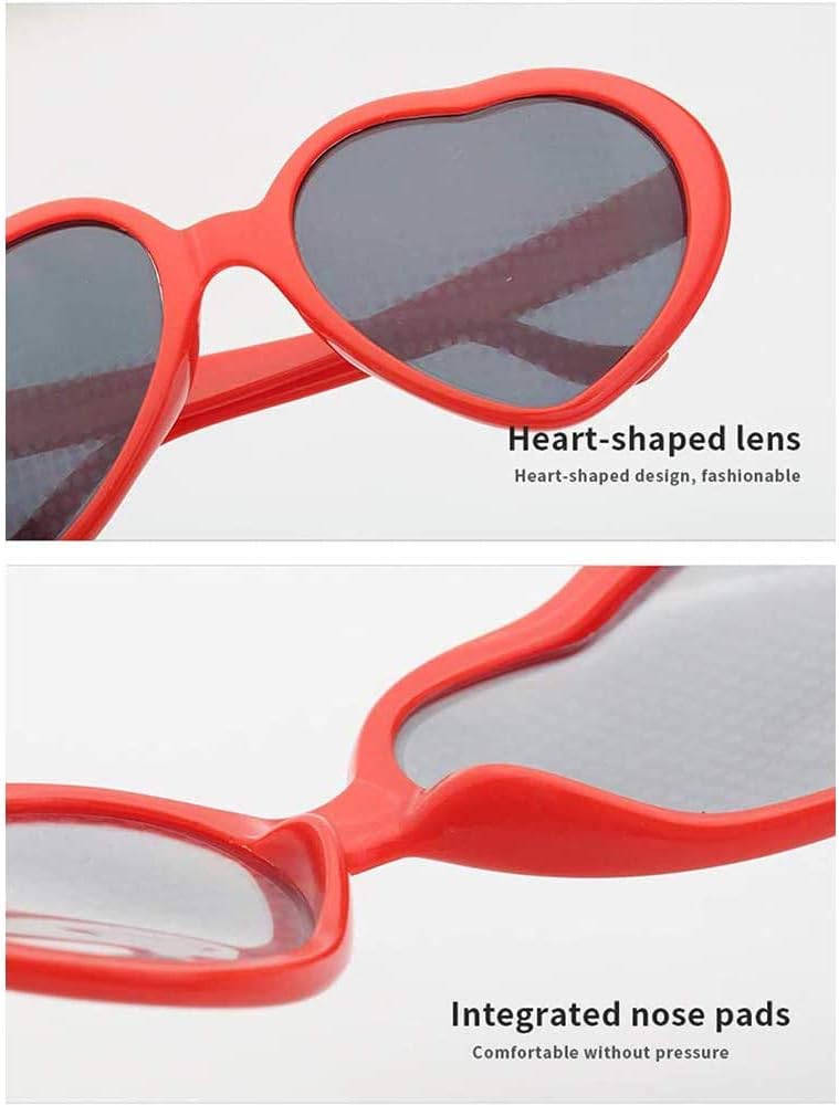Moda Mardi Gras Gafas Amor Gafas De Sol En Forma De Corazón CCSU 6 Piezas  Gafas 3D Corazones Fuegos Artificiales Gafas De Difracción Efecto Especial  Luz Hogar y cocina Artículos para fiestas