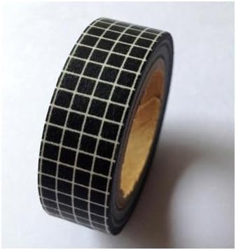 Washi Tape 15mmX10m-Black Grid
