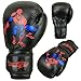 Spider-man Kids Boxing Gloves Junior Mitts 4oz, 6oz Punch Bag Children MMA Youth (Black, 4 Oz)