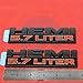 Yoaoo 2pcs OEM Black HEMI 5.7 Liter 5.7L Emblem Badge 3D Decal for Dodge RAM 1500 Matte Origianl size