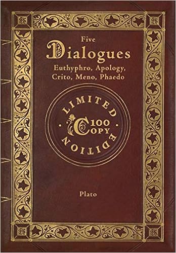 Plato Five Dialogues Euthyphro Apology Crito Meno Phaedo 100 Copy Limited Edition Plato 9781772267990 Amazon Com Books