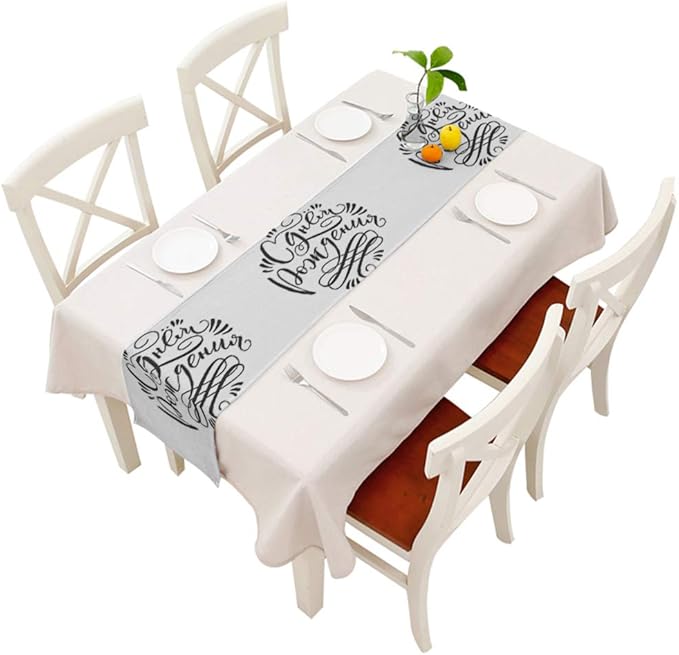 Amazon Com Moslion Lettering Table Runner Hand Drawn Russian