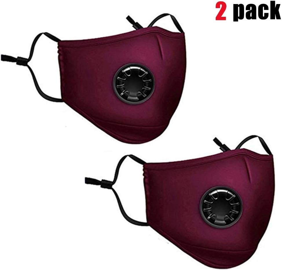 XHSP 2 Pack Mask with Filters, Dust Mask,PM2.5 Carbon Activated Face Mask,Breathing Dust Mouth Face Mask for Air Pollution, Replaceable Sports Mask