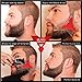 The BEARD NINJA - Beard Shaping Tool Template. Clear Shaper Guide for Lineup & Edging. Transparent Stencil Styling Goatee, Mustache & Neckline + Curve/Step or Straight Cut +Anti-Slip Grip (Red)