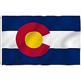Anley Fly Breeze 3x5 Foot Colorado State Polyester Flag - Vivid Color and Fade proof - Canvas Header and Double Stitched - Colorado CO Flags with Brass Grommets 3 X 5 Ft