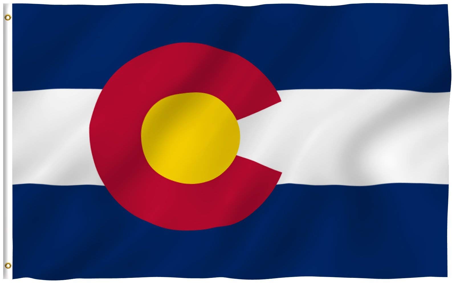 ANLEY Fly Breeze 3x5 Foot (90 X 150cm) Colorado State Polyester Flag - Vivid Color and UV Fade Resistant - Canvas Header and Double Stitched - Colorado CO Flags with Brass Grommets 3 X 5 Ft