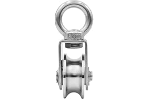 Pulley Wheel with 2 Bearing, Cable Pully Shoulder Pulley Block Heavy Duty for Washing Line/Rope Loading 880lb/400Kg