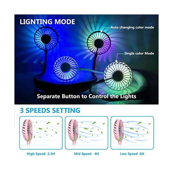 Wearable-Neck-Fan-Handsfree-Mini-USB-Fan-Rechargeable-Portable-Personal-Fan-Desk-Fan-Necklace-Fan-with-Dual-Wind-Head-3-Speeds-LED-Light-for-Traveling-Sport-Outdoor-Camping-Office-Room-Pink Wearable Neck Fan, Handsfree Mini USB Fan Rechargeable Portable Personal Fan, Desk Fan, Necklace Fan with Dual Wind Head…