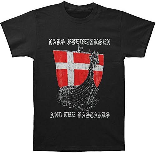 Lars Frederiksen &amp; The Bastards Men's Dragon Ship Black Slim Fit T-shirt Medium White