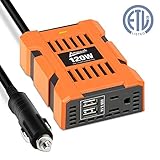 Ampeak 120W Power Inverter DC 12V to 110V AC Inverter Car Charger with 3.1A Dual USB Converter