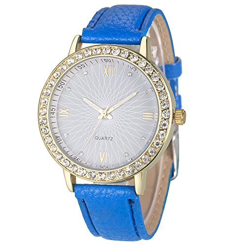 Watch Women Watches Rhinestone Relogio Fashion Crystal PU Leather Analog Quartz Female Clock