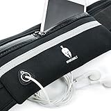 SpartaBelt Running Belt - Designer Fanny Pack with Expandable, Water-Resistant Neoprene and Headphone Port for Men, Women and Phones (including iPhone 6 and 6s Plus) of All Sizes (Black)
