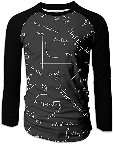 Men's Mathematics World Long Sleeve Tshirt Novelty Raglan Tees For Cycling