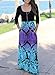 ZESICA Women's 3/4 Sleeve Floral Printed High Waist Pocket Long Maxi Dress Aque Small