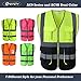 JKSafety 7 Pockets High Visibility Zipper Front Safety Vest With Reflective Strips.Meets ANSI/ISEA Standards(130-Yellow-Black M)