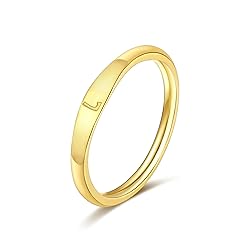 ZNBOH Gold Initial Rings for Women 14K Dainty Plain
