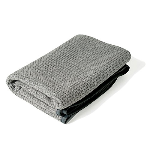 Waffle Weave Microfiber Drying Towel XL Gray Matter 25
