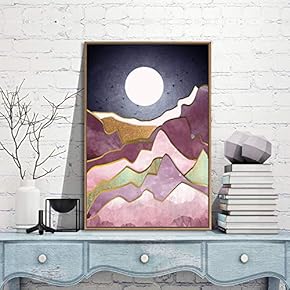 Framed Canvas Wall Art for Living Room, Bedroom Nordic Style Mountains Canvas Prints for Modern Home Decoration Ready to Hang - 16"x24" inches