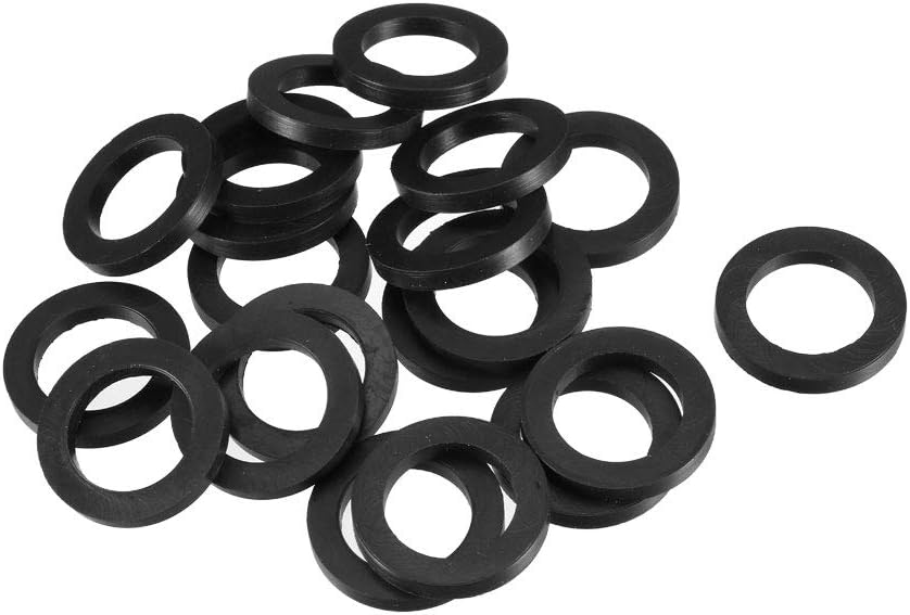 sourcingmap Rubber Flat Washers 24mm OD 16mm ID 3mm Thickness for Faucet Pipe Water Hose Pack of 20, 24mmx16mmx3mm