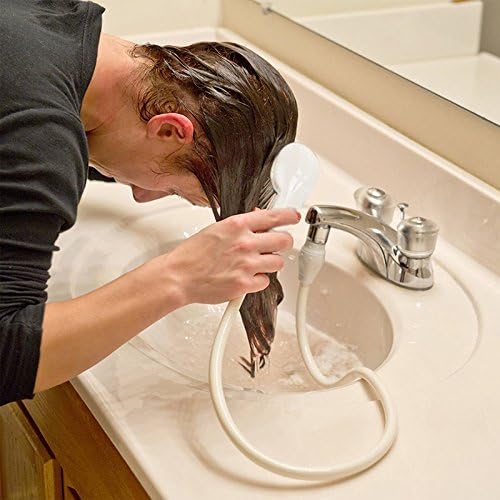 Tikkii Dog Shower Head Spray Drains Strainer Bath Hose Sink Washing Hair Pet Lave Water