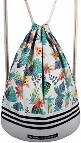 Mery Wa Unisex Rucksack Flowers Print Drawstring Backpack Daypacks 17x14 inches