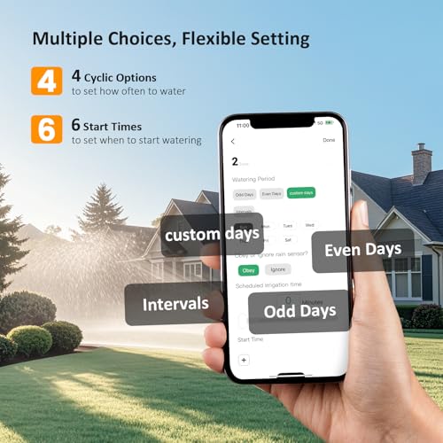 Inkbird IIC-400 4-Zone WiFi Irrigation Control Unit, Automatic WiFi Irrigation Programmer for Garden, APP Control, Integrated Non-Volatile Memory, Seasonal Adjustment, Manual Mode Support