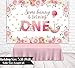 Funnytree 7X5ft Pink Floral Rabbit First Birthday Backdrop Watercolor Flower Baby Girl Bunny Photo Background Golden Glitter Spring Garden Easter Party Photography Decorations Cake Table Banner