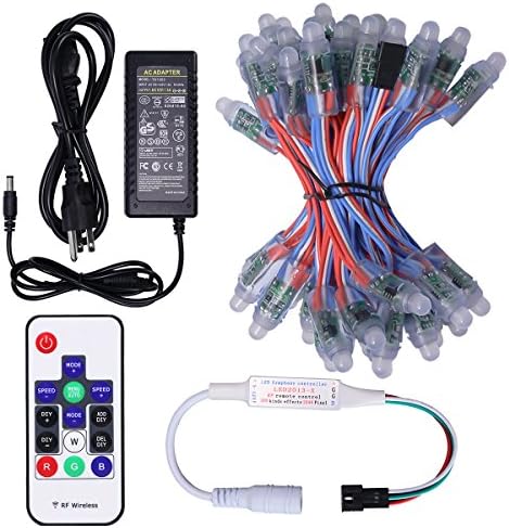 MOKUNGIT 12.8Ft WS2811 Digital Tree Light Kits With 14Key RF Remote WS2812B LED Controller &amp; 12V 3A LED Power Supply DIY Your Home Garden Party