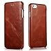 iPhone 6 Plus leather case, Icarercase Premium iPhone 6s Plus Genuine Leather Wallet Case Curve Edge Flip Style, Vintage Folio Cover for Apple iPhone6 Plus 5.5 Inch in Leather (Brown)