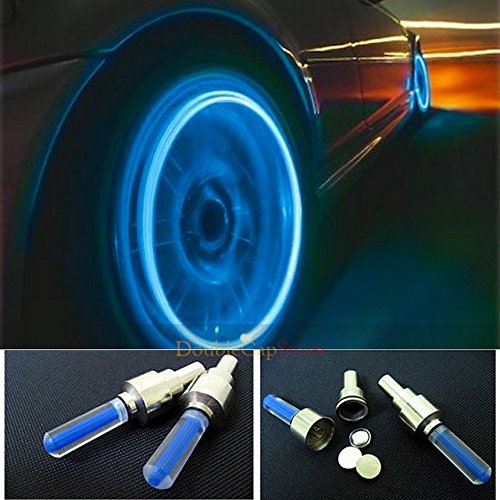 2 x LED Wheel Valve Dust Caps Tyre Lights Motion Activated Valve Stem