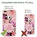 LUOLNH Slim Shockproof Clear Floral Pattern Soft Flexible TPU Back Cover Case Compatible with iPhone 7 Plus/8 Plus -Purple Rose