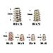 Glarks 80Pcs 6 Size Zinc Alloy Hex Socket Threaded Insert Nuts Assortment Kit for Wood Furniture