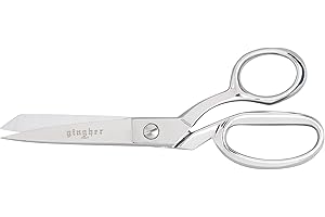 FISKARS Gingher Dressmaker's Fabric Scissors with Protective Sheath - 7" Stainless Steel Shears - Sharp Knife Edge Fabric Scissors - Silver