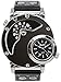 Men's Unique Analog Watch, Aposon Fashion Dress Quartz Wrist Watch with Dual Dial Cool Design Leather Band Dual Time Watches - Black