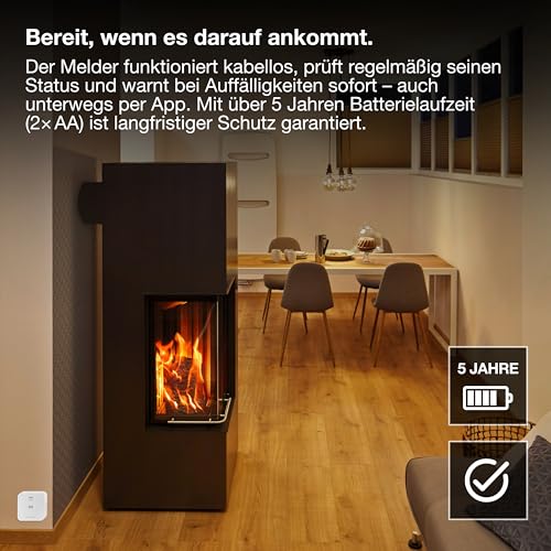 LEDVANCE SMART+ Kohlenmonoxidmelder mit WiFi-Technologie, zertifiziert nach EN 50291, weiß, Kunststoff 4