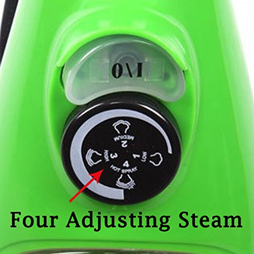 Gatycallaty Floor/Hand-Held Steam Mop Duster; Steam Cleaner For Carpet/Window/Garment/Hard Wood/Tile/Pet;Multifunctional Steamer Cleaning Machines (5-in-1 Accessories & 3 Microfiber Pads ) (Green)